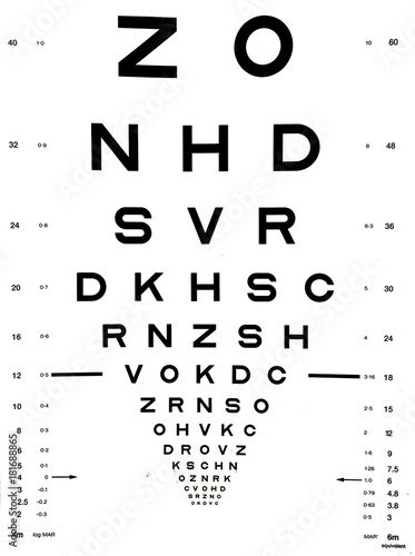 Snellen eye chart photo