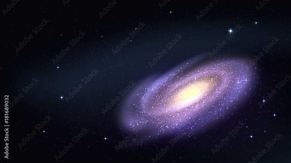 Naklejka premium Tapeta z galaktyką i gwiaździstym niebem