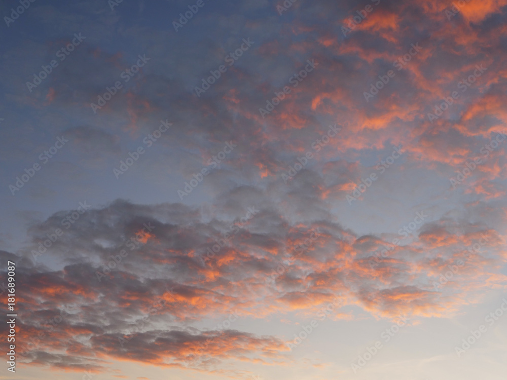 Sunrise's sky with pink clouds