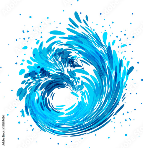 Splash wave, water stream