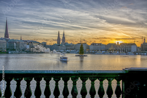 christmas time in Hamburg Germany at the lake Alster