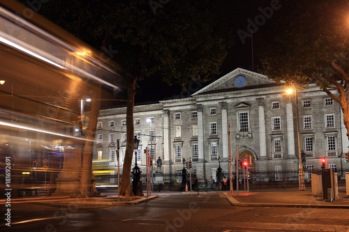 Trinity College, Dublin, by night. photo