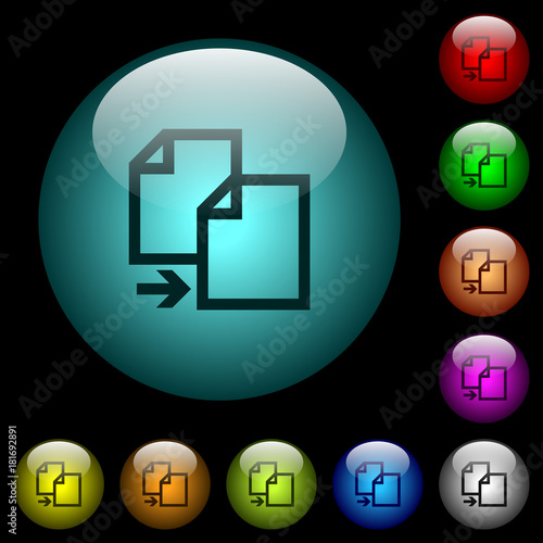 Copy item icons in color illuminated glass buttons