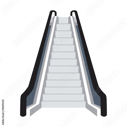 up escalators set on white background realistic isolated vector illustration