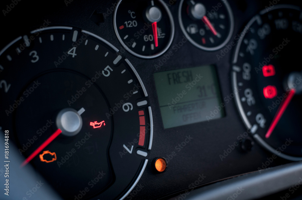 Fototapeta premium Car digital speedmeter dashboard