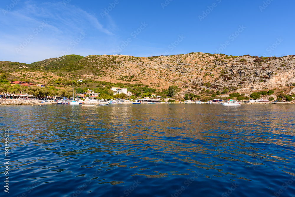 Beautiful coast of Agios Nikolaos on Zakhyntos island. Greece.