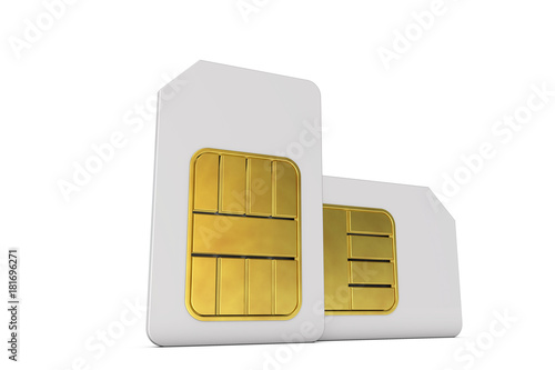 Sim card. 3D Rendering photo