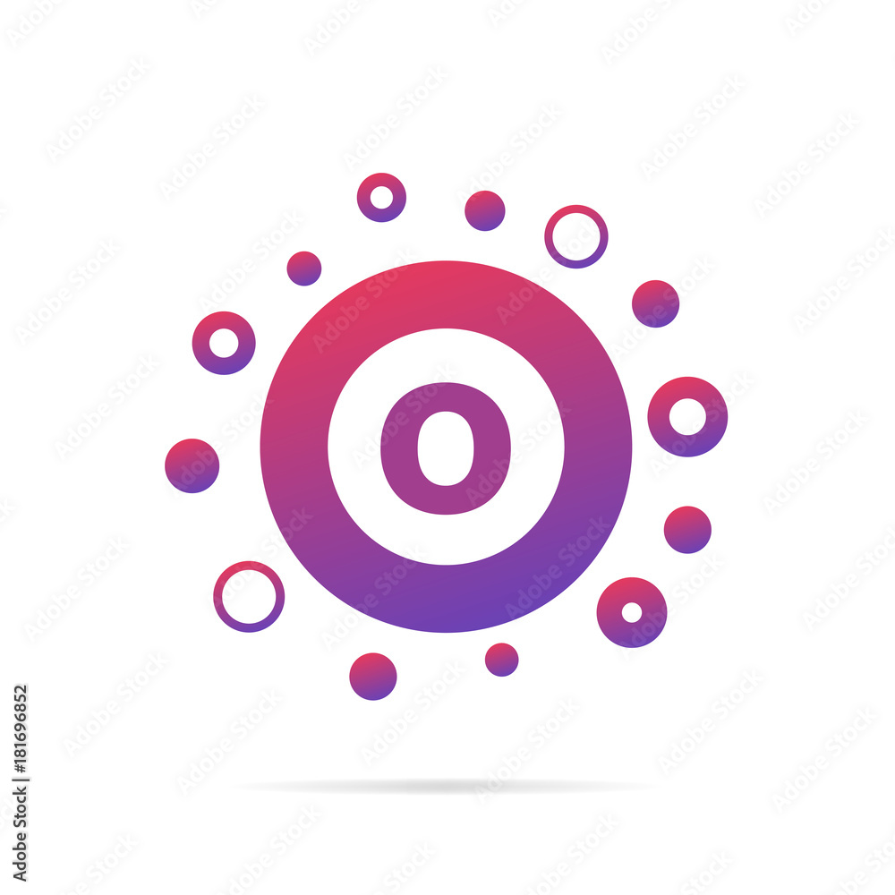 Letter O in circle abstract logo design. Creative symbol design vector illustration isolated on white background Letter O in circle abstract logo design. Creative symbol design vector illustration isolated on white background