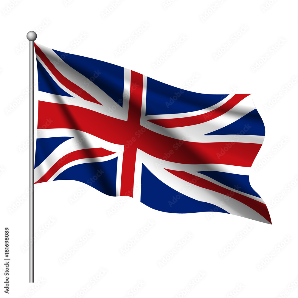 Waving flag of United Kingdom state. Waving flag of United Kingdom state.
