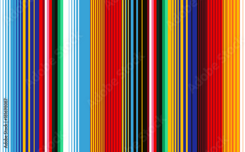 Mexican Blanket Stripes Seamless Vector Pattern. 