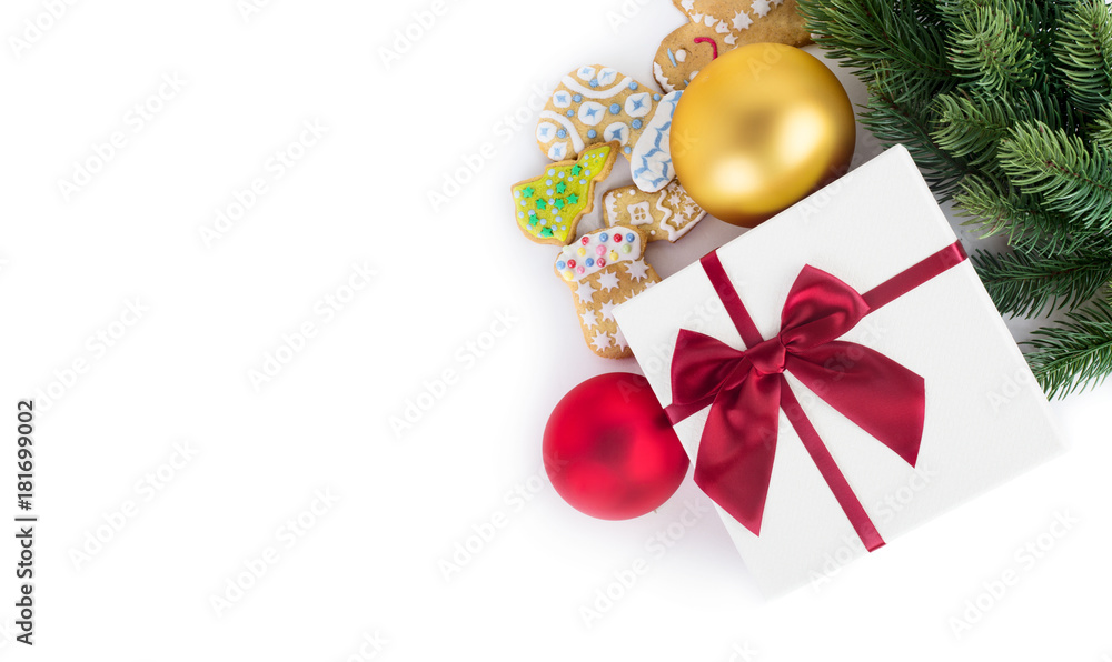 Christmas background with gift box