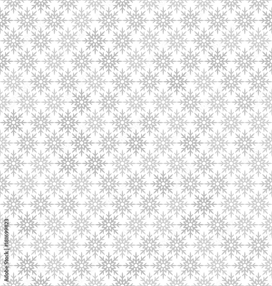 Gray snowflake pattern. Seamless vector background