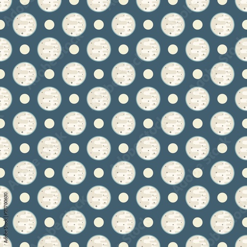 Moon style flat. Seamless pattern.