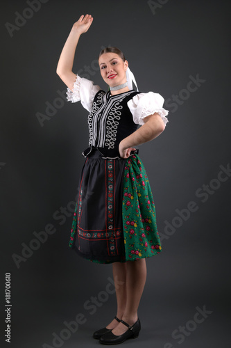 Slovakian folklore. Traditional costume..