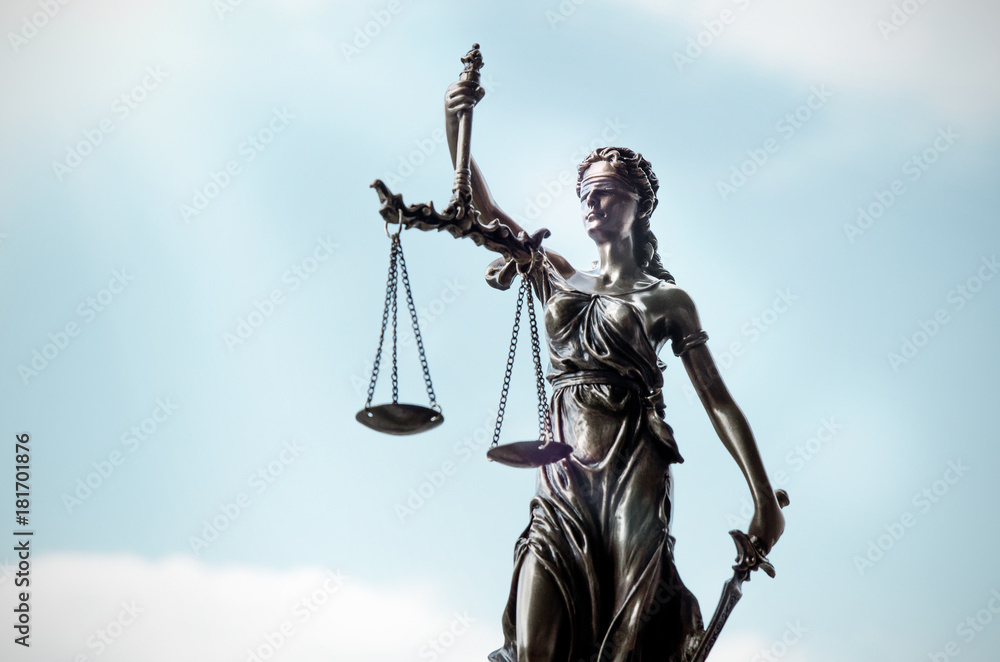 Lady justice, themis, statue of justice on sky background Lady justice, themis, statue of justice on sky background