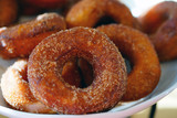 Platter of fresh sugar donuts