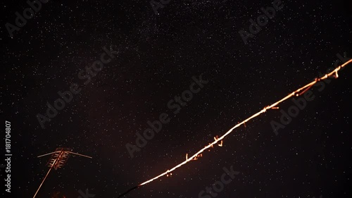 Time laps video of a cloudless night sky with myriads of stars.