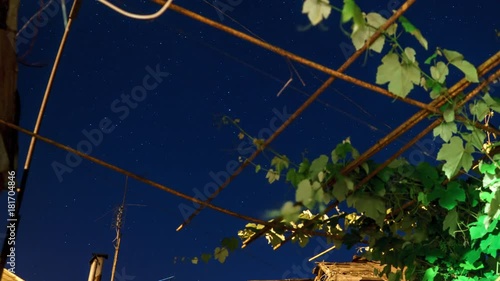 Time laps video of a cloudless night sky with myriads of stars.