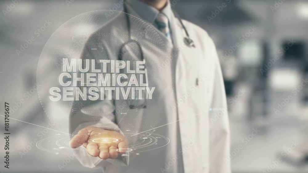 Doctor holding in hand Multiple Chemical Sensitivity Doctor holding in hand Multiple Chemical Sensitivity