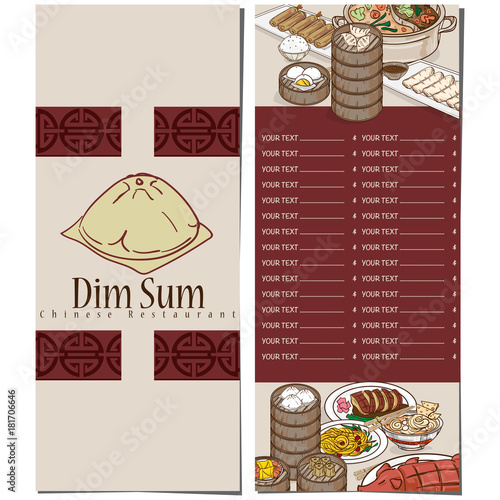menu dim sum chinese food restaurant template design