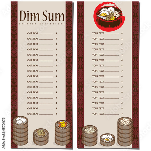 menu dim sum chinese food restaurant template design