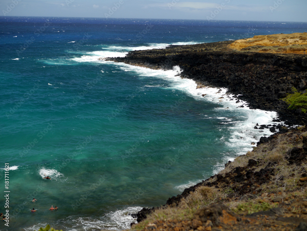 the rugged coast near Papakolea Green Sand beach on Big Island, Hawaii
