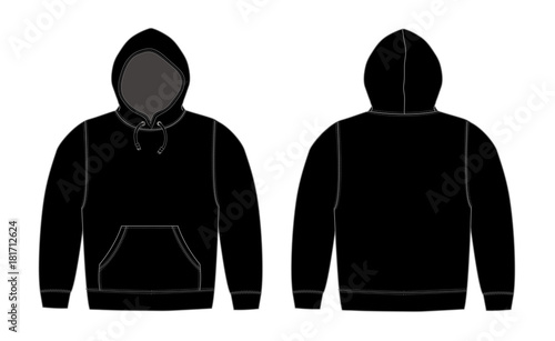 Illustration of hoodie (hooded sweatshirt) / black