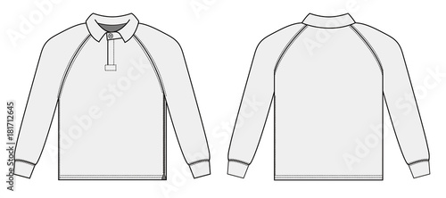 long-sleeve polo shirt , jersey shirt / white