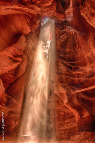 Antelope Canyon Light  and Cave  walls