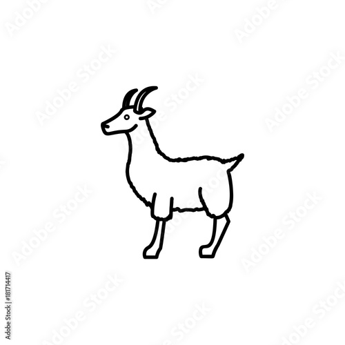 Goat web line icon