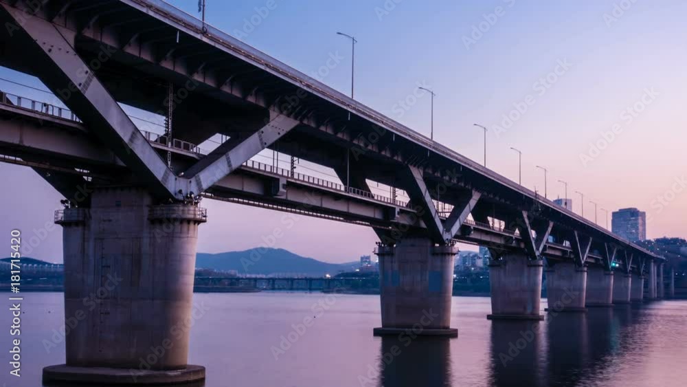 Seoul, South Korea - Take time lapse from day to night at Cheongdam Bridge. Seoul, South Korea - Take time lapse from day to night at Cheongdam Bridge.
