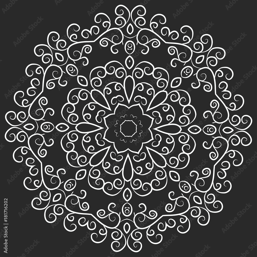 A circular pattern of hand drawn swirls A circular pattern of hand drawn swirls