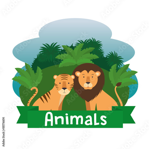 wild animal cartoon vector illustration graphic design