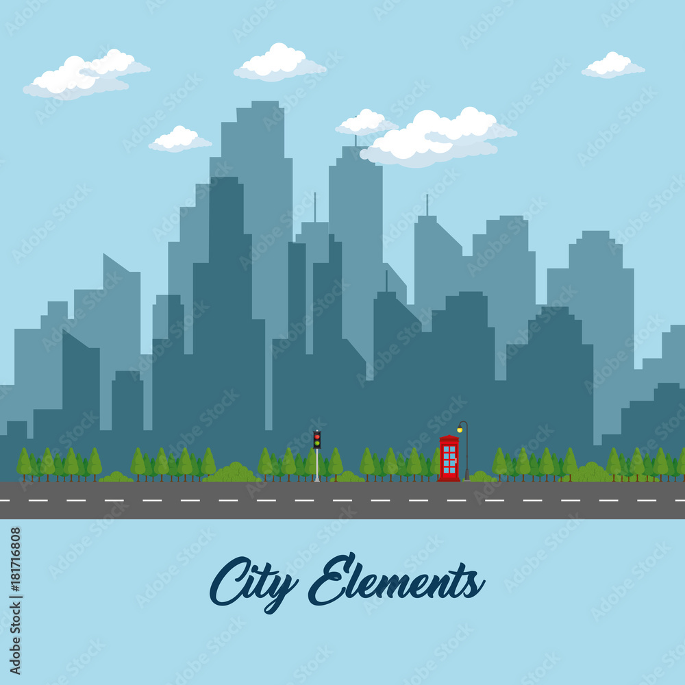 urban city landscape vector illustration graphic design