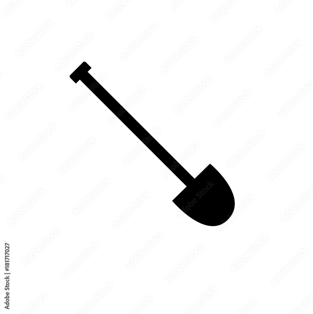Shovel icon flat