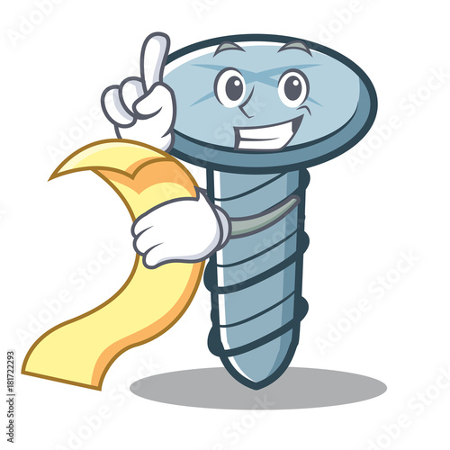 With menu screw character cartoon style