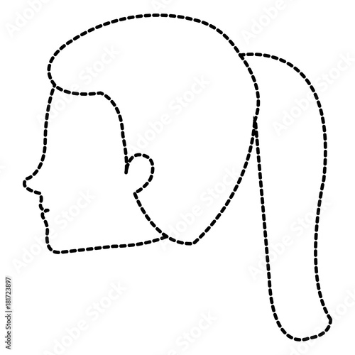 head profile woman avatar character vector illustration design