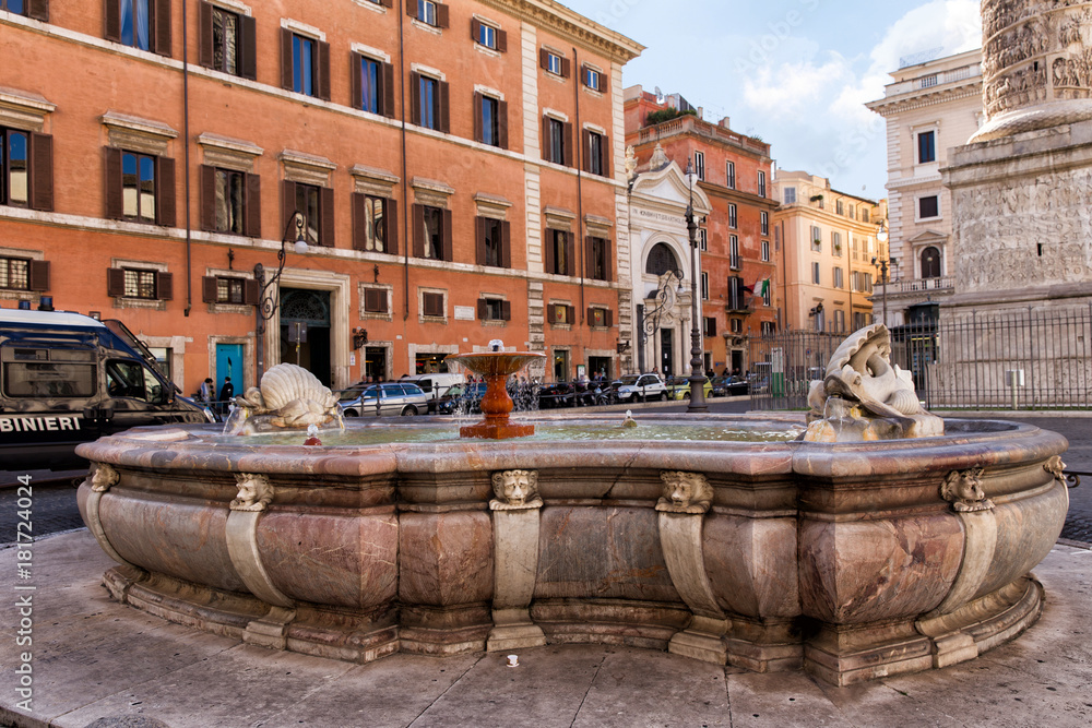 Fountain in the street of Rome. Italy