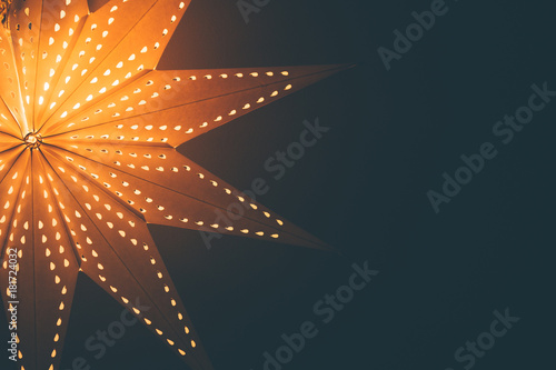 Lit up glowing christmas star background