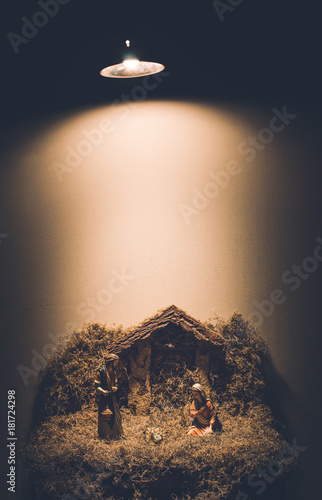 Nativity scene Christmas crib background