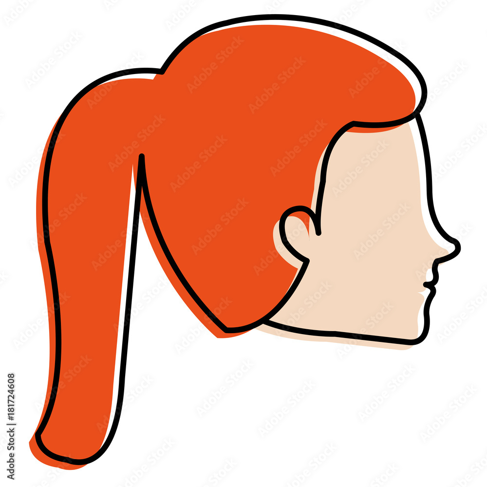 head profile woman avatar character vector illustration design head profile woman avatar character vector illustration design