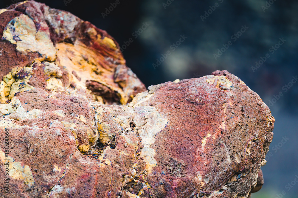 Fragment volcanic landscape in the crater of El Cuervo volcano. Lanzarote. Canary Islands. Spain Fragment volcanic landscape in the crater of El Cuervo volcano. Lanzarote. Canary Islands. Spain