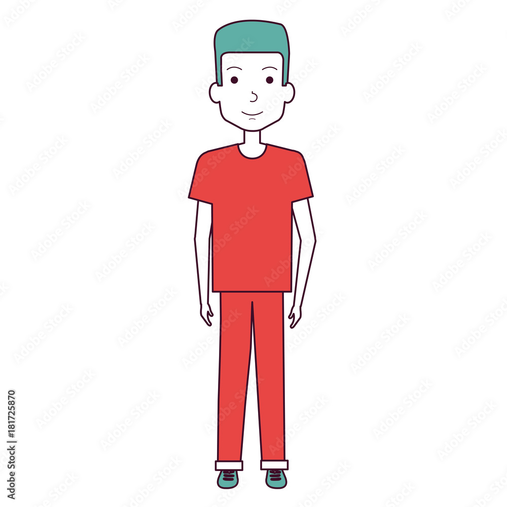 young man avatar character vector illustration design