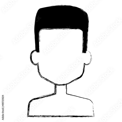 young man shirtless avatar character vector illustration design