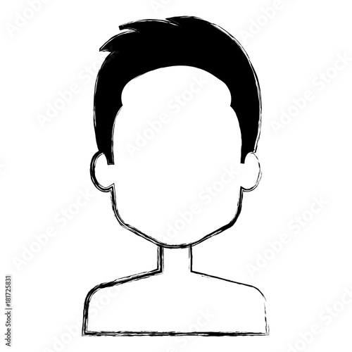 young man shirtless avatar character vector illustration design