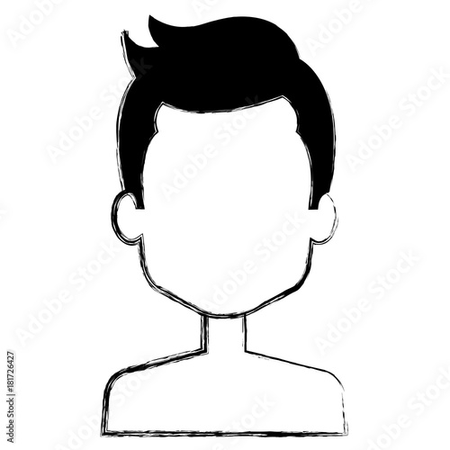 young man shirtless avatar character vector illustration design