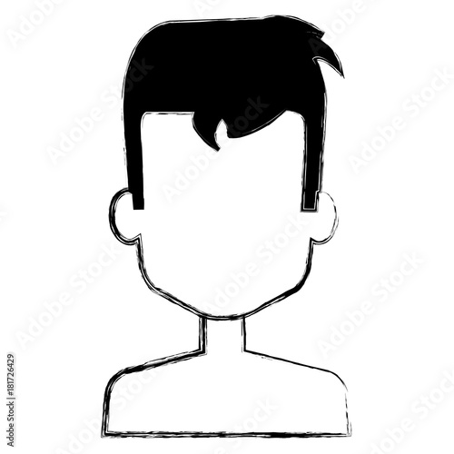 young man shirtless avatar character vector illustration design