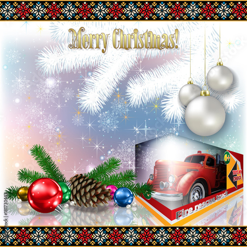 Christmas greeting with decorations