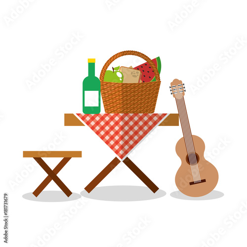 picnic party scene icon vector illustration design