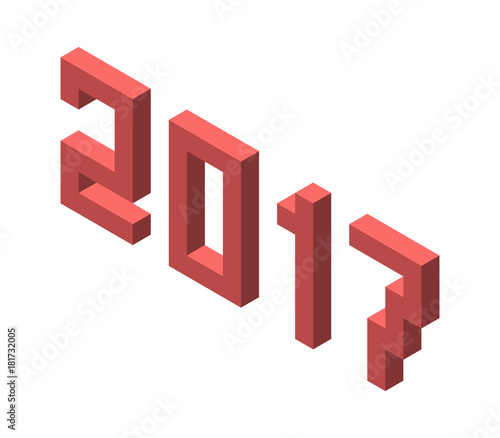 Isometric 2017 year isolated